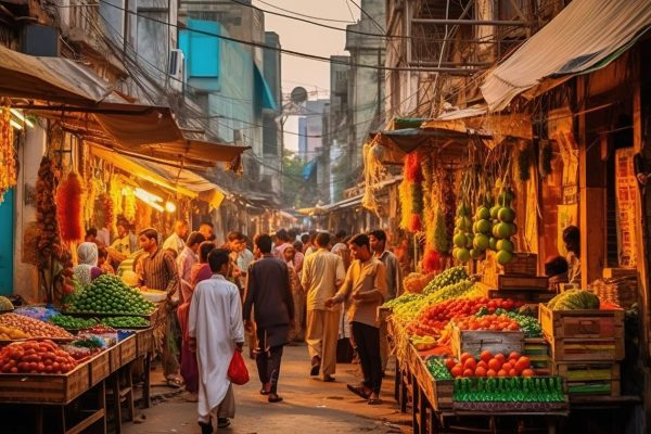 market-lahore-with-lot-people-walking-around-it